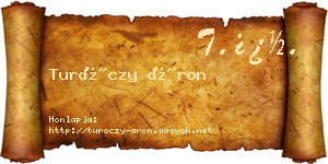 Turóczy Áron névjegykártya